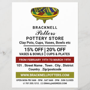 Decorate Bowl, Pottery Store, Potters Advert Flyer
