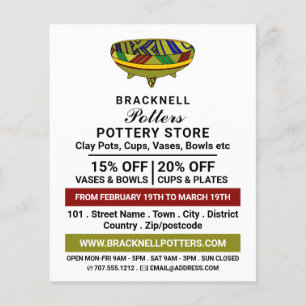Decorate Bowl, Pottery Store, Potters Advert Flyer