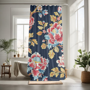 Decorate your bathroom with floral pattern shower curtain