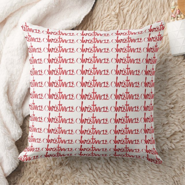 Decorate Your Home Red Ribbon Christmas Holiday Cushion (Blanket)