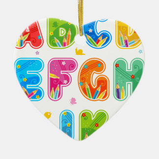 Decorated ABC set, letters A-L Ceramic Tree Decoration