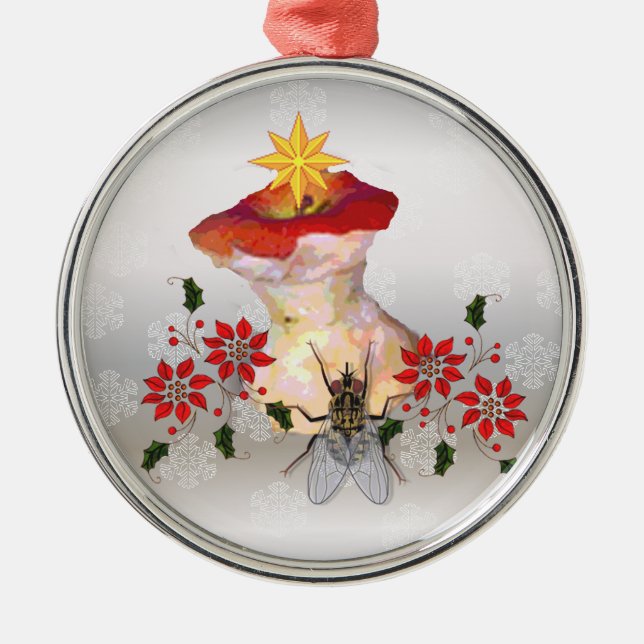Decorated Apple Core Metal Tree Decoration (Front)