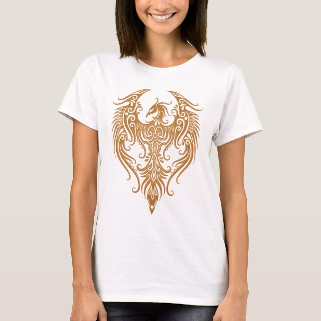 Decorated Brown Tribal Phoenix T-Shirt (Front)