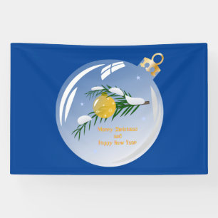 Decorated Christmas branch in bauble  Banner
