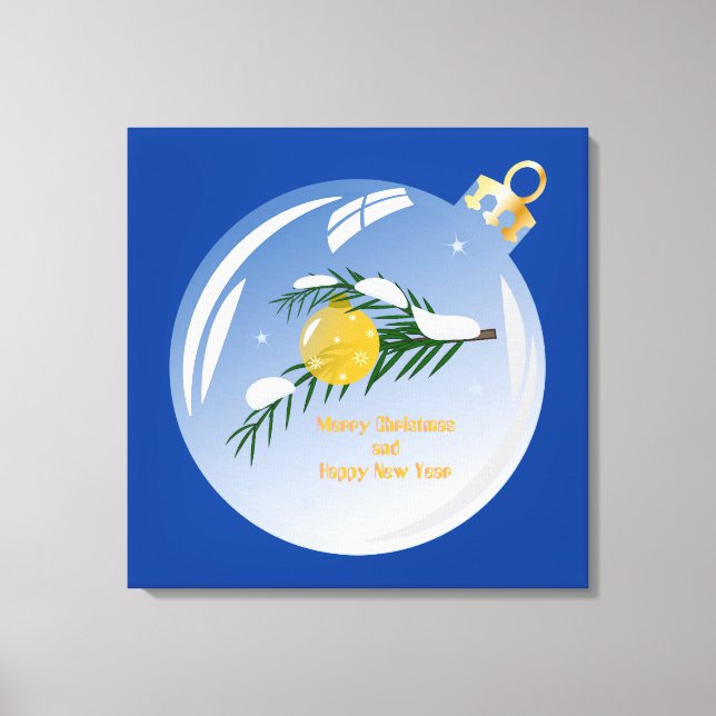 Decorated Christmas branch in bauble  Canvas Print (Front)