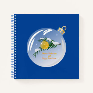 Decorated Christmas branch in bauble  Notebook