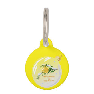 Decorated Christmas branch in bauble Pet Tag