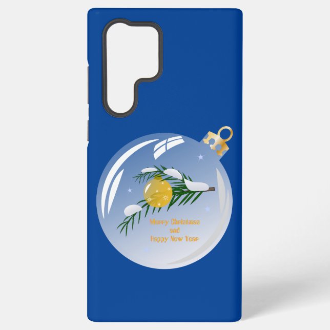 Decorated Christmas branch in bauble  Samsung Galaxy S22 Ultra Case (Back)