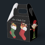 Decorated Christmas Gift Box, Holiday wrapping Favour Box<br><div class="desc">Save the wrapping paper and use this small gift box instead. Personalise it with YOUR NAME and the RECEIPIENT'S NAME.</div>
