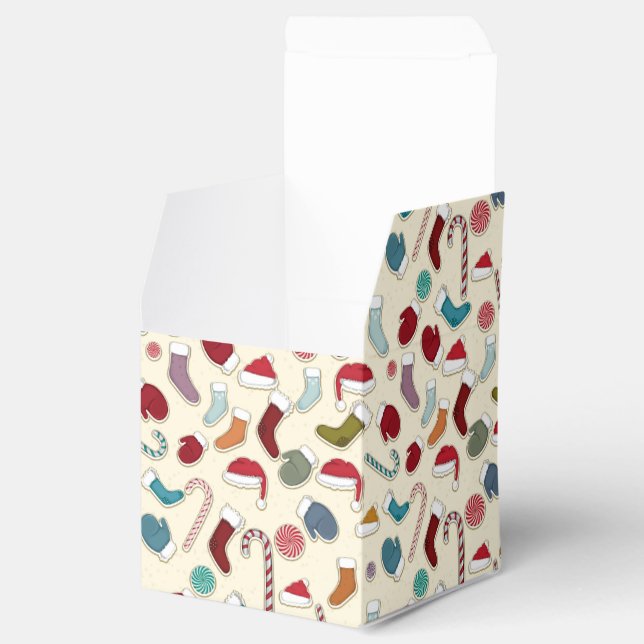 Decorated Christmas Gift Box, Holiday wrapping Favour Box (Opened)