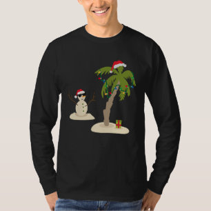 Decorated Christmas Palm Tree Tropical Xmas Coconu T-Shirt