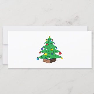 Decorated Christmas tree cartoon