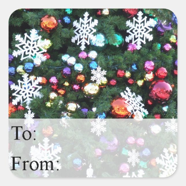 Decorated Christmas Tree Gift Tag (Front)