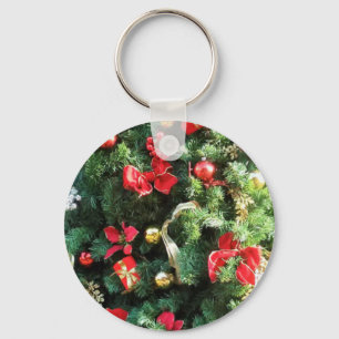 Decorated Christmas Tree Key Ring