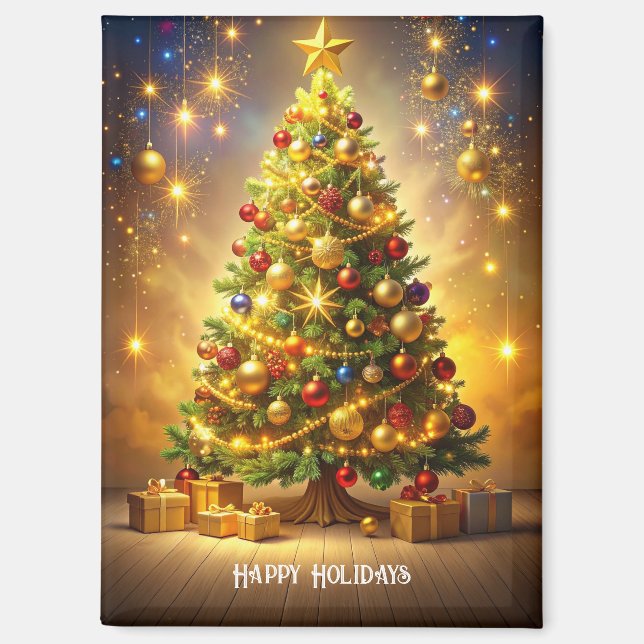 Decorated Christmas Tree Magnet (Front)