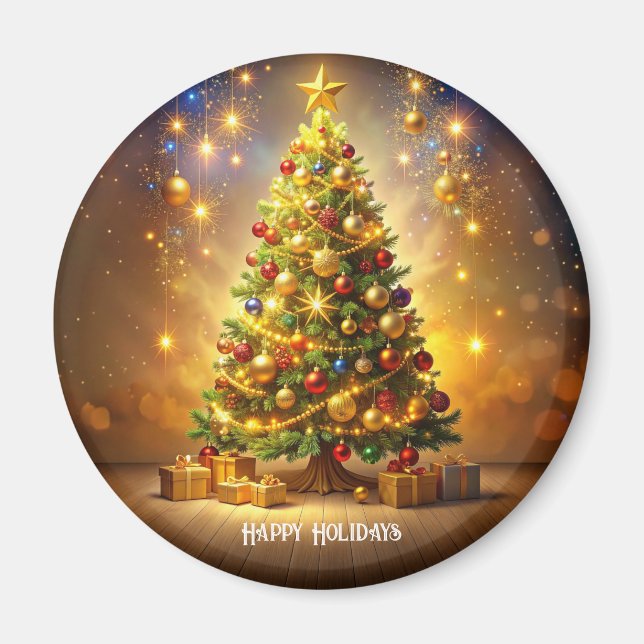 Decorated Christmas Tree Magnet (Front)