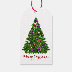 Decorated Christmas Tree Merry Christmas Gift Tags