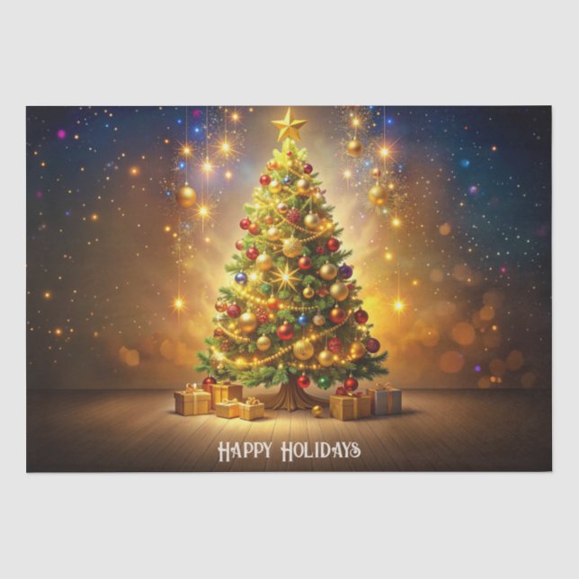 Decorated Christmas Tree Tissue Paper (Front)