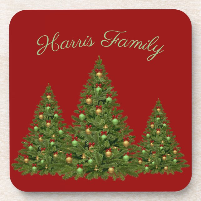 Decorated Christmas Tree's Coaster (Front)