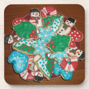 Decorated Cut-Out Christmas Sugar Cookies Coaster