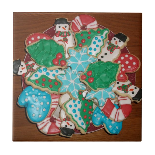 Decorated Cut-Out Christmas Sugar Cookies Tile (Front)