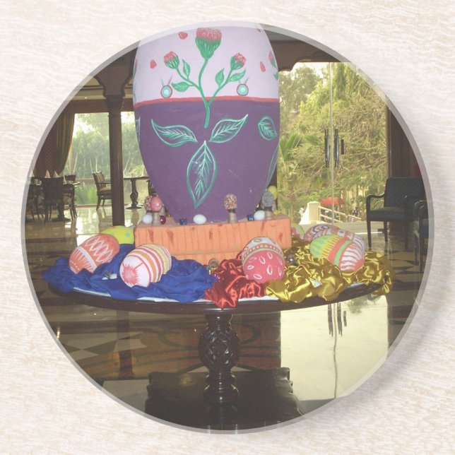 Decorated Easter Egg Art Print Coaster (Front)