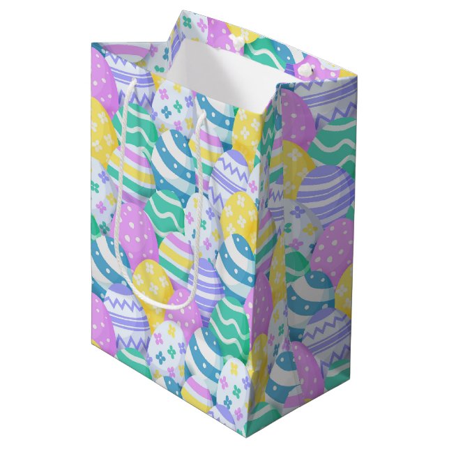 Decorated Easter Eggs Colourful Background Medium Gift Bag (Front Angled)