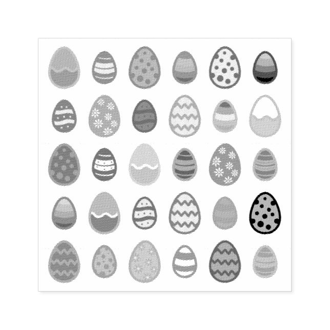 Decorated Easter Eggs Rubber Stamp (Imprint)