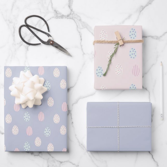 Decorated Easter Eggs Wrapping Paper Sheet (Front)