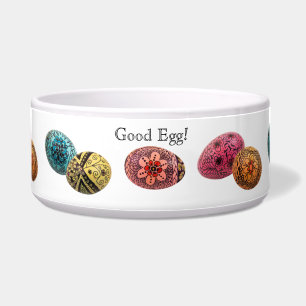 Decorated Egg Dog Bowl