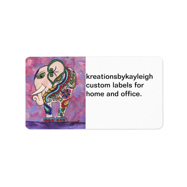 Decorated Elephant Label (Front)