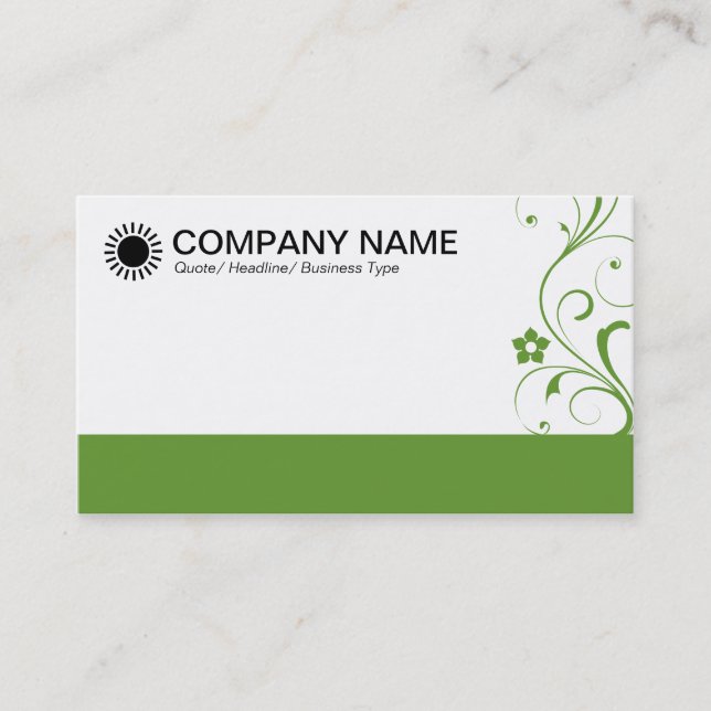 Decorated Footed - Avocado Green Business Card (Front)