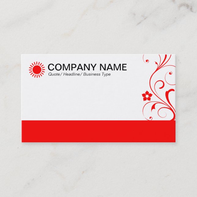 Decorated Footed - Red Business Card (Front)