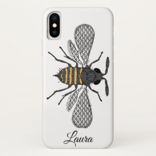 Decorated Graphic Bumble Bee With Pattern And Name Case-Mate iPhone Case