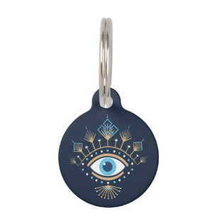 Decorated Greek Evil Eye Turkish Protection Symbol Pet Tag