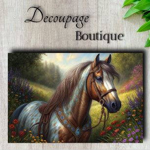 Decorated Horse Meadow Decoupage Tissue Paper
