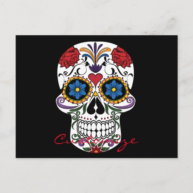 Decorated Human Skulls Art Thunder_Cove Postcard (Front)