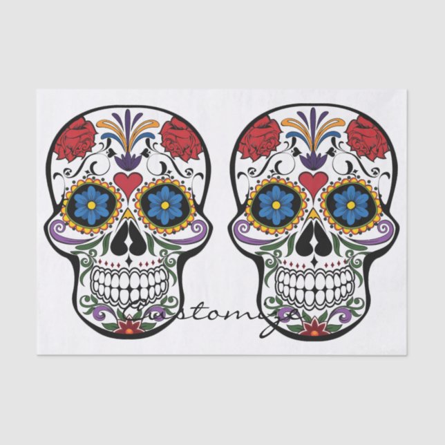 Decorated Human Skulls Art Thunder_Cove Tissue Paper (Front)