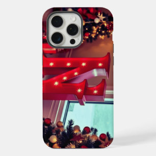 Decorated initial with Christmas trees iPhone 15 Pro Max Case