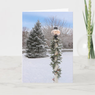 Decorated lamp post card