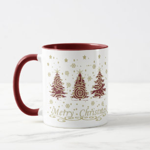 Decorated Modern Christmas Pine Trees Mug