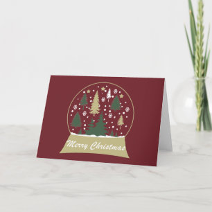 Decorated Modern Christmas Snowglobe Holiday Card