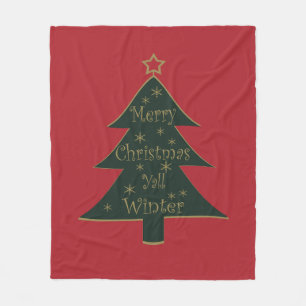 Decorated Modern Farm Fresh Christmas Pine Trees Fleece Blanket