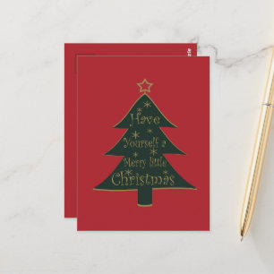 Decorated Modern Farm Fresh Christmas Pine Trees Postcard