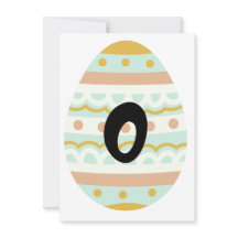 Decorated "O" Easter Egg Shape Bunting Banner Card