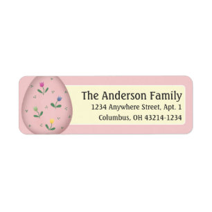 Decorated Pink Easter Egg d4 Address Labels