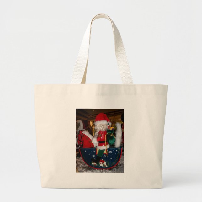 Decorated Santa Claus Christmas Art Print/Design Large Tote Bag (Front)