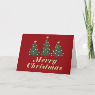 Decorated Simple Holiday Christmas Pine Trees Card