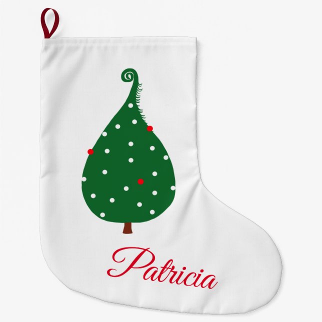 Decorated spruce christmas tree   large christmas stocking (Front)