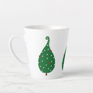 Decorated spruce christmas tree   latte mug